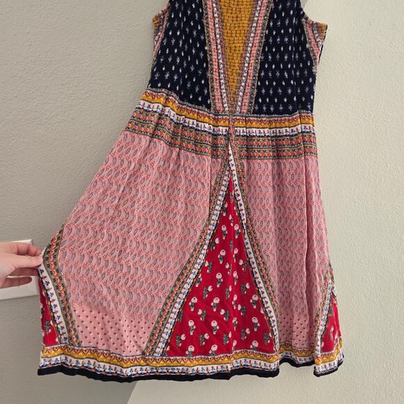 Anthropologie Patrons of Peace Americana patchwork smocked dress M - Picture 4 of 7